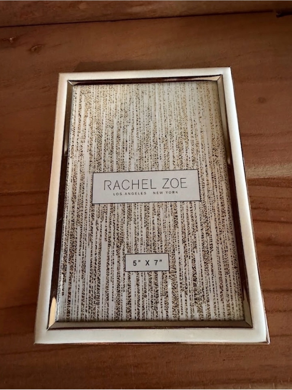 NWT Rachel Zoe Metallic Silver & White Enamel 5x7 Picture Frame